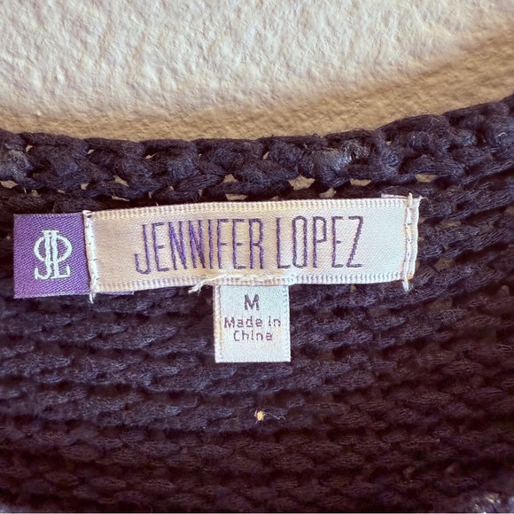 Jennifer Lopez Womens Sweater Medium Charcoal Knit New Fall Stretchy - Picture 2 of 5